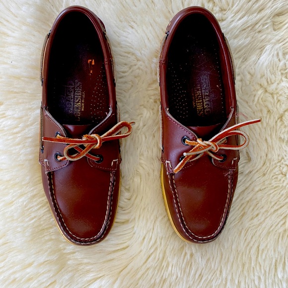 Sebago Shoes | Sebago Docksides Loafers 8.5 Brown Leather Moc Slip on Shoes Made in USA | Color: Brown | Size: 8.5 | Vallegand's Closet